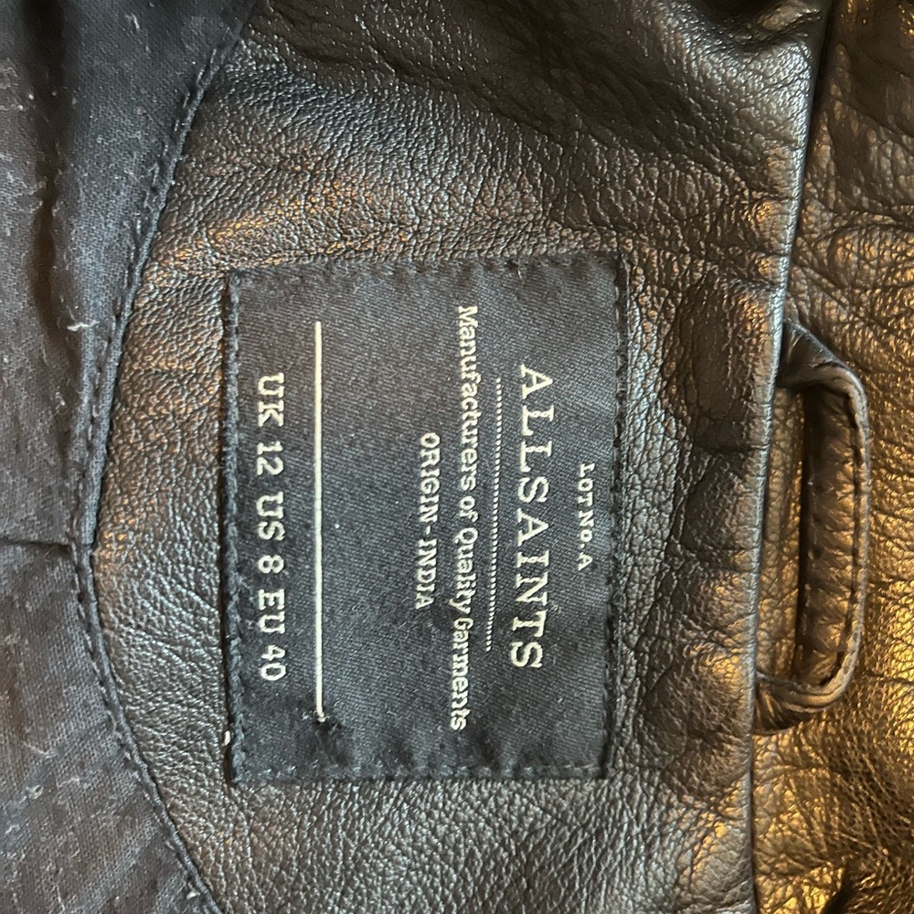 All Saints Leather Jacket, incredible condition!